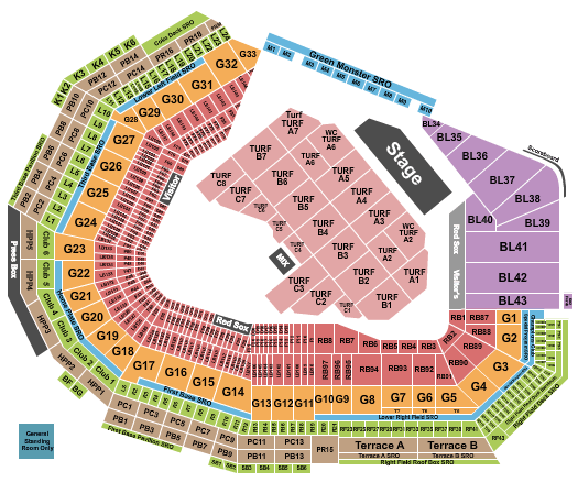 Fenway Park The Who Seating Chart